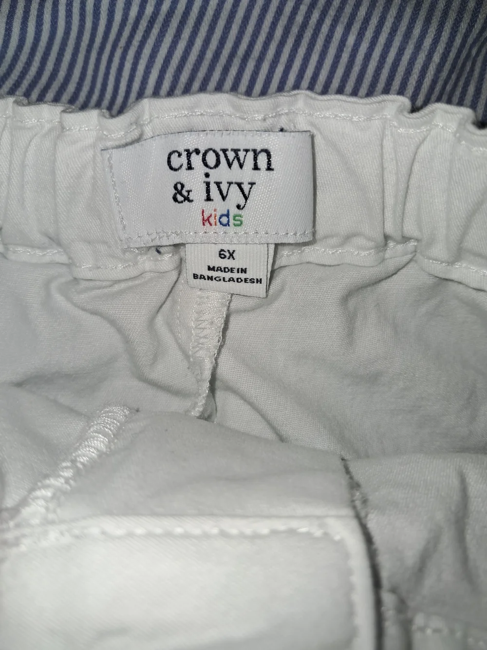 Abercrombie & Fitch Blue Striped Tank with White Scallop Hem Shorts